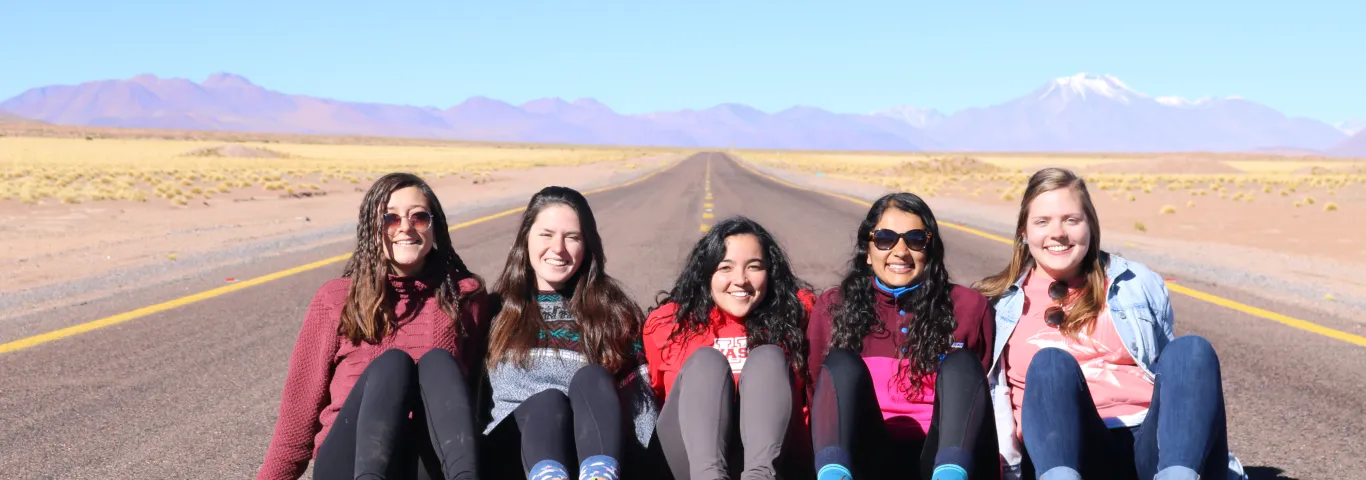 Students on road