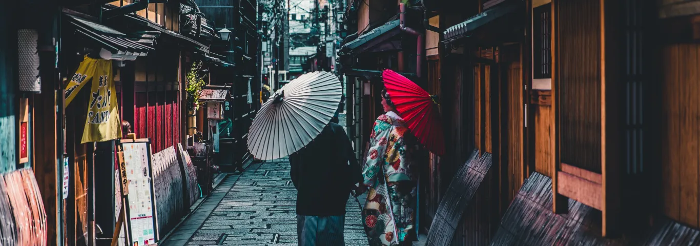 Students with umbrella