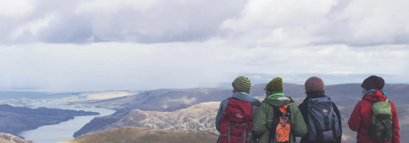 Students hiking
